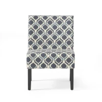 Contemporary Accent Chair with Clean Lines and Rubberwood Tapered Legs, Upholstered Seating for Living Room, 22.5'' L x 29.5'' W x 32'' H, Blue(m-8)