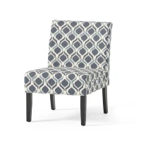 Contemporary Accent Chair with Clean Lines and Rubberwood Tapered Legs, Upholstered Seating for Living Room, 22.5'' L x 29.5'' W x 32'' H, Blue(m-2)