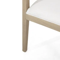Set of 2 Contemporary Dining Arm Chairs with Rubberwood Frame, Chair Set Perfect for Dining Room, 22.5'' L x 22.5'' W x 27.5'' H, Beige(m-6)