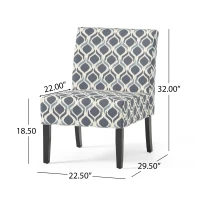 Contemporary Accent Chair with Clean Lines and Rubberwood Tapered Legs, Upholstered Seating for Living Room, 22.5'' L x 29.5'' W x 32'' H, Blue(m-3)