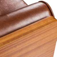 Adelaide Mid-Century Tufted Sofa with Rolled Accent Pillows, Daybed with Gold Tipped Rubberwood Legs, 72'' L x 30.5'' W x 32'' H, Light Brown(m-6)