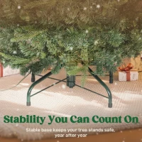 HOMCOM 6 ft Prelit Pop Up Christmas Tree, Collapsible Artificial Xmas Tree with Metal Stand for Holiday Decor, Green(m-9)