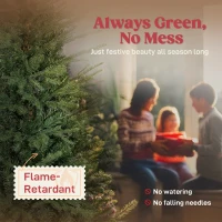 HOMCOM 5 ft Artificial Christmas Tree with Dense Realistic Branches, Full Ponderosa Fir, Hinged Xmas Tree, Easy Assembly(m-4)