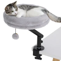 PawHut Cat Desk Bed 360° Rotatable Adjustable Height for Home Office Work Window(m-11)