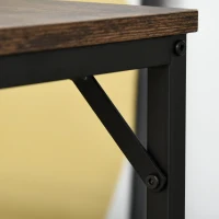 HOMCOM 5 Pieces Industrial Rectangular Bar Table Set, Dining Table Set Breakfast Table with 4 Stools for Dining Room, Kitchen, Dinette, Rustic Brown(m-12)