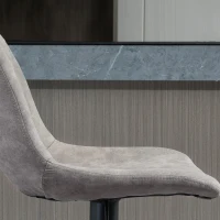 HOMCOM Adjustable Bar Stools Set of 2, Leathaire Swivel Barstools with Back and Footrest, Upholstered Bar Chairs for Kitchen, Dining Room, Home Pub, Grey(m-10)