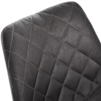 HOMCOM Set of 2 Microfiber Cloth Bar Stools, Multi-functional Kitchen Stools, Bar Chair with Metal Leg Padded Cushion Seat for Dining, Black(m-12)