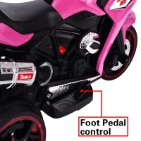 12V Kids Electric Ride-On Motorcycle with LED Headlight and Lighting Wheels, Motorbike Perfect for Ages 3–6, 41.5" L x 18" W x 25" H, Pink(m-7)