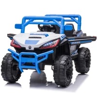 12V Kids Electric Ride-On Car with Remote Control, 4 motors, LED Lights, Truck Perfect for Ages 3-6, 43.5″ L x 25.5″ W x 26.5″ H, Blue(m-5)