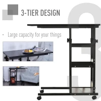 HOMCOM Mobile Standing Desk, Adjustable Height 31.5 inch Stand Up Desk with Wheels for Home Office, Black(m-5)