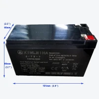 12V 7Ah Replacement Battery for Kids Ride-On Car, Valve-Regulated Sealed Lead-Acid for High-Rate Discharge, 6" L x 2.5" W x 4" H, Black(m-3)