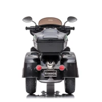 2-Seat 12V Kids Electric Ride-On Motorcycle with Storage Trunk, 3-Wheel Motorbike with MP3 and Bluetooth, 43.5'' L x 19'' W x 26.5'' H, Black(m-9)