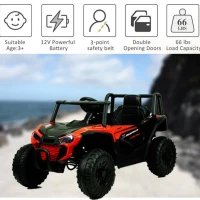 12V Kids Electric UTV Ride-On Car with Dual Driving Modes, 2.4G Remote, Parent Override, Vehicle for Ages 3-6, 39.5″ L x 22″ W x 21″ H, Red(m-4)
