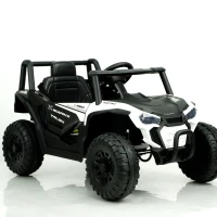 12V Ride-On UTV Toy Car with Dual Driving Modes, 2.4G Parent Remote or Manual, Vehicle for Kids Ages 3-6, 39.5″ L x 22″ W x 21″ H, White(m-6)