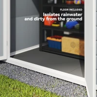 Outsunny 6x4.5 Outdoor Storage Shed, Lockable Tool Shed with Double Doors, Vent and Window for Garden, Cottage Style, Family Use, Gray(m-6)