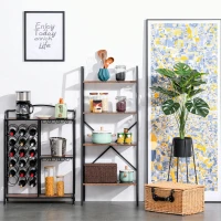 HOMCOM 4-Tier Vintage Ladder Shelf Bookcase Storage Rack Home Office Organizer with Open Display Shelf(m-8)