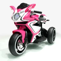 6V Kids Electric Ride-On Motorcycle with MP3, LED Headlight and Light-Up Wheels, Motorbike Ideal for Ages 3-4, 30.5'' L x 16'' W x 20.5'' H, Pink(m-2)