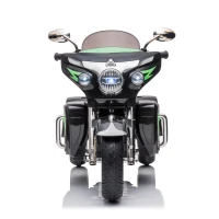 2-Seat 12V Kids Electric Ride-On Motorcycle with Storage Trunk, 3-Wheel Motorbike with MP3 and Bluetooth, 43.5'' L x 19'' W x 26.5'' H, Black(m-6)