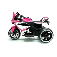 6V Kids Electric Ride-On Motorcycle with MP3, LED Headlight and Light-Up Wheels, Motorbike Ideal for Ages 3-4, 30.5'' L x 16'' W x 20.5'' H, Pink(m-11)