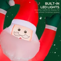 Outsunny 7FT Hanging Christmas Inflatable Santa with Dog, Christmas Blow Up Decoration with Built-in LED Lights for Garden(m-4)