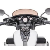 2-Seat 12V Kids Electric Ride-On Motorcycle with Storage Trunk, 3-Wheel Motorbike with MP3 and Bluetooth, 43.5'' L x 19'' W x 26.5'' H, White(m-6)