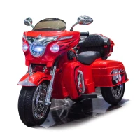 2-Seat 12V Kids Electric Ride-On Motorcycle with Storage Trunk, 3-Wheel Motorbike with MP3 and Bluetooth, 43.5'' L x 19'' W x 26.5'' H, Red(m-12)