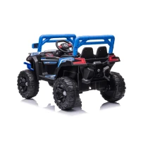 12V Kids Electric Ride-On Car with Remote Control, 4 motors, LED Lights, Truck Perfect for Ages 3-6, 43.5″ L x 25.5″ W x 26.5″ H, Blue(m-7)