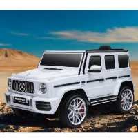 12V Electric Ride-On Car with 2.4GHz Parental Remote, Manual Pedal Mode, Motorized Vehicle with MP3/USB/TF Player, 42″ L x 25″ W x 21″ H, White(m-1)
