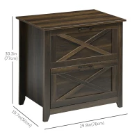 Vinsetto Vertical File Cabinet with Hanging Bars for A4 Size for Home Office, 29.9"x 19.7"x 30.3", Brown(m-3)