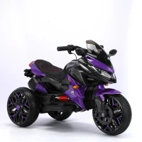 3-Wheel Kids Ride-On Motorcycle with Manual Throttle & Foot Brake, One-Button Start, Motorbike for Ages 3-5, 43.5″ L x 23.5″ W x 29″ H, Purple(m-6)