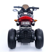 12V Kids Electric 3-Wheel Ride-On Motorcycle with Dual Motors, Manual Throttle, Motorbike for Ages 3-5, 43.5″ L x 23.5″ W x 29″ H, Red(m-7)
