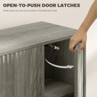 HOMCOM Buffet Cabinet with Storage, Modern Fluted Sideboard with Adjustable Shelves for Dining Room Living Room, Light Grey(m-6)