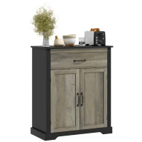 HOMCOM Sideboard Buffet Cabinet, Storage Cabinet with Drawer, Double Doors and Adjustable Shelf, Black(m-11)