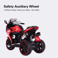 12V Kids Electric Ride-On Motorcycle with LED Lighted Wheels and Bluetooth MP3, Motorbike Perfect for Ages 3–6, 41.5" L x 18" W x 25" H, Red(m-4)