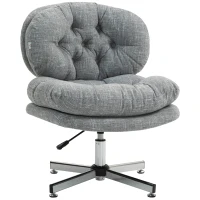 HOMCOM Computer Desk Chair, Armless Office Chair with Wide Padded Seat and Adjustable Height, Grey(m-11)