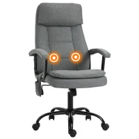 Vinsetto Office Chair 2-Point Massage Executive Ergonomic USB Power Adjustable Height 360° Swivel Grey(m-2)