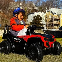 12V Kids Electric UTV Ride-On Car with Dual Driving Modes, 2.4G Remote, Parent Override, Vehicle for Ages 3-6, 39.5″ L x 22″ W x 21″ H, Red(m-1)