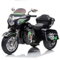 2-Seat 12V Kids Electric Ride-On Motorcycle with Storage Trunk, 3-Wheel Motorbike with MP3 and Bluetooth, 43.5'' L x 19'' W x 26.5'' H, Black(m-7)