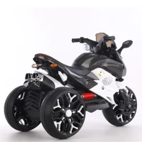 3-Wheel 12V Kids Electric Ride-On Motorcycle with Training Wheels and Headlight, Motorbike with MP3/USB, 43.5'' L x 23.5'' W x 29'' H, White(m-7)