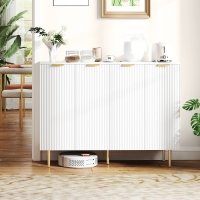 HOMCOM Modern Kitchen Storage Cabinet, Sideboard Buffet Cabinet with Adjustable Shelves for Kitchen Hallway, White