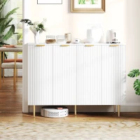 HOMCOM Modern Kitchen Storage Cabinet, Sideboard Buffet Cabinet with Adjustable Shelves for Kitchen Hallway, White(m-1)