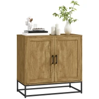 HOMCOM Kitchen Storage Cabinet, Wood Effect Sideboard Buffet Cabinet with Adjustable Shelf and 2 Doors, Nature Wood(m-11)