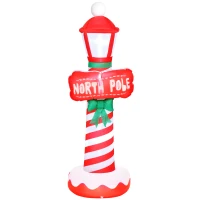 Outsunny 6FT Christmas Inflatable Decoration, Inflatable Lighthouse Xmas Blow Up Decor with LED Lights for Yard, Lawn, Garden(m-2)