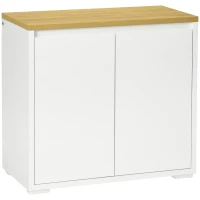 HOMCOM Sideboard Cabinet, Buffet Table with Double Doors and Adjustable Shelf for Living Room, Entryway, White(m-11)