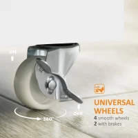 HOMCOM Rolling Kitchen Cart on Wheels, Utility Bar Cart with Drawer, 2 Towel Racks and Adjustable Shelf, White(m-6)