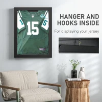 HOMCOM Jersey Display Frame Case, Acrylic Sports Shirt Shadow Box for Basketball Football Baseball, 28" x 35", Black(m-5)