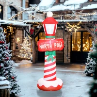 Outsunny 6FT Christmas Inflatable Decoration, Inflatable Lighthouse Xmas Blow Up Decor with LED Lights for Yard, Lawn, Garden(m-9)