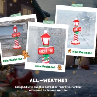 Outsunny 6FT Christmas Inflatable Decoration, Inflatable Lighthouse Xmas Blow Up Decor with LED Lights for Yard, Lawn, Garden(m-7)