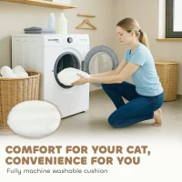 PawHut 40" Real Wood Cat Tree, Cat Tower for Indoor Large Adult Cats with Scratching Posts, Condo, Perch, Washable Cushion,(m-6)