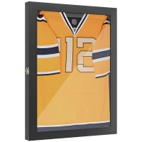 HOMCOM Jersey Display Frame Case, Acrylic Sports Shirt Shadow Box for Basketball Football Baseball, 28" x 35", Black(m-2)